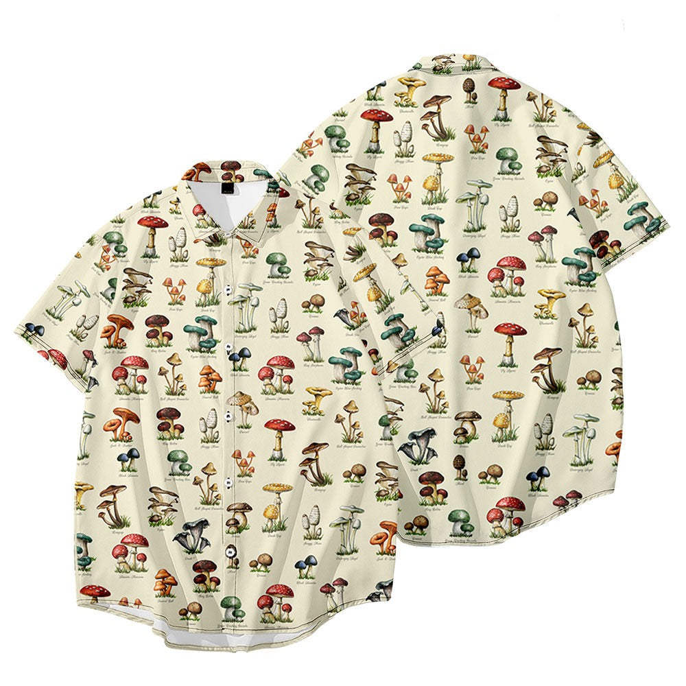 White/Tan Mushroom Button Up