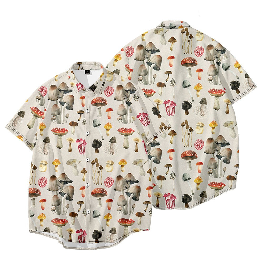 White/Tan Mushroom Button Up