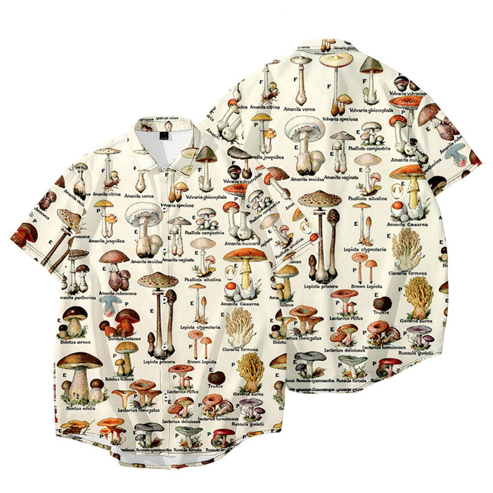 White/Tan Mushroom Button Up